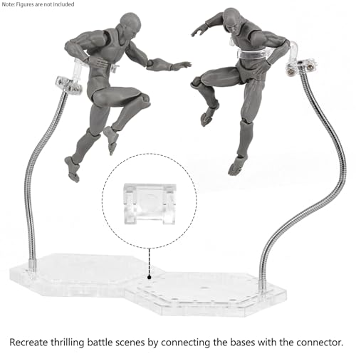 Action Figure Stand with Flexible Metal Arm,Action Figure Pose Display Holder Base,Flight Stands for Action Figures Compatible with HG RG SD SHF Gundam 1/144 Toy with Screwdriver (8Pcs Clear) - color: 8Pcs Clear