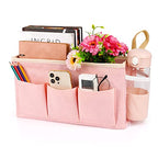 Lilithye Bedside Organizer with Fixed Straps and Water Bottle Holder for Home, College, Dorm, Bunk, Hospital, Crib, Bed Rails - Pink - color: Pink