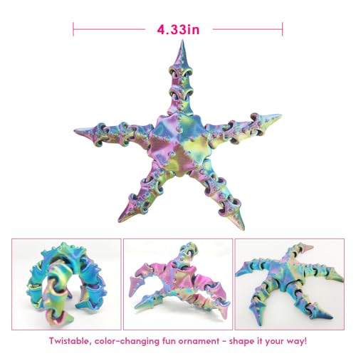 3D Printed Figurines Art Sculpture Toy Office Desk Shelf Decoration Colorful Abstract Sculpture Pieces Creative Display Decor - color: Starfish, size: F
