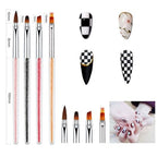 Nail Art Brushes 9Pcs Kit - Painting, Liner, Dotting Tools for Salon - color: b-9pcs