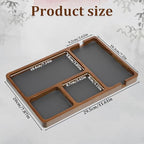 Valet Tray for Men, Black Sandalwood Catch All Tray, Wallet Trays Organizer for Nightstand, Desk, Elegant EDC Valet Trays for Keys, Watch, Phone, Jewelry