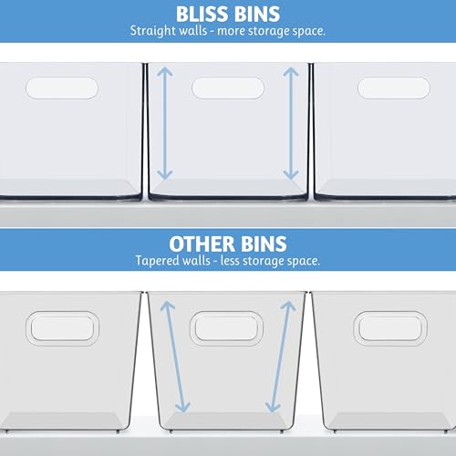 STORi Bliss 10" x 6" Open Clear Pantry Organizer Bin, Set of 4, Plastic Containers with Handle for Kitchen, Fridge, Cabinet, Closet, Bathroom, Undersink Storage Made in USA - style: Set of 4