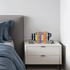 H&P Decorative Bookends – Modern Kids Book Stopper for Shelves, Nook Desk Accessories, and Home Decor