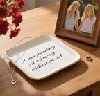 Friendship Gifts for Women - A True Friendship is a Journey Without an end Ceramic Trinket Tray Jewelry Dish Birthday Gifts for Female Friends, Unique Gift for Women Birthday Bridal Shower Gifts - style: True Friendship is a Journey Without an end