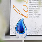 Yao Yuan Hand-Blown Murano-Style Glass Sculpture Decor Statue and Figurine - Wonderful Gift, Blue - color: Blue