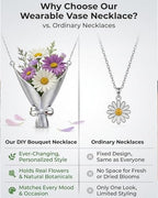 DIY Flower Bouquet Necklace Wearable Vase Pendant Insert Real Dried Flowers Handmade Customizable - color: 1pc(no Flower)
