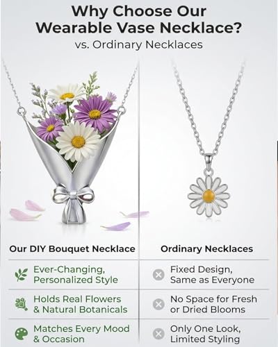 DIY Flower Bouquet Necklace Wearable Vase Pendant Insert Real Dried Flowers Handmade Customizable - color: 2pcs(no Flower)