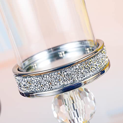 Candle Holders for Pillar Candle, Pillar Crystal Candle Holders, Candlesticks Holder for Wedding, Dining Coffee Table, Centerpieces, Home Decor CH00XM - size: 2 crystal balls