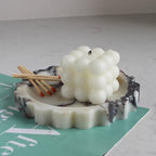 Natural Small Calacatta Viola Marble Tray 6.3", Round Scalloped Tray for Nightstand Dresser, Jewelry Tray for Women's Gift - color: Calacatta Viola