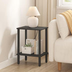 TUTOTAK End Table, Side Table, Nightstand, 2-Tier Storage Shelf, Sofa Side Table for Small Space, Living Room, Bed Room Black TB01BK034 - color: Black