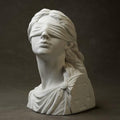 Lady Justice Statue Bust Scales of Justice Decor Greek Roman Plaster Sculpture, Law Office Lawyer Desk Shelf Display Attorney Judge Legal Gift
