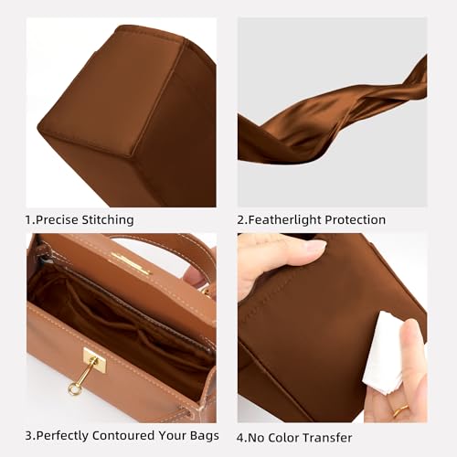 DGAZ Bag Organizer Insert, Silk Purse Organizer, Luxury Handbag Tote in Bag Shapers, Fits Kelly mini I/mini II /20/25/28/32/35/40 Bags (Gold, KL28) - color: Gold, size: KL28