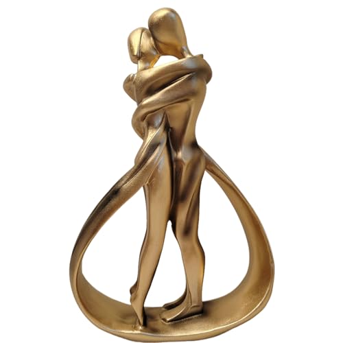 Couple Sculptures for Home Decor, Anniversary Statue Gifts, Hugging Couple Figurines, Modern Romantic Sculptures for Living Room, Bedroom, Office Decor (Rose Gold) - color: 1-rose Gold