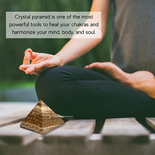 Amazing Gemstone Aragonite Pyramid Crystal Healing Stones - 2" Great Pyramid Figurine of Natural Stone Pyramid for Meditation, Reiki, Chakra Balancing and Crystal Pyramids Grid - color: Aragonite