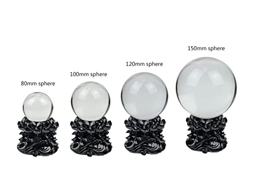 Large Lotus Crystal Ball Stand Sphere Display, Natural Healing Feng Shui Glass Orb Holder Base Statue Decoration, for 80mm-150mm Sphere - style: Large Lotus