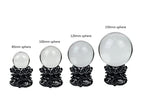 Large Lotus Crystal Ball Stand Sphere Display, Natural Healing Feng Shui Glass Orb Holder Base Statue Decoration, for 80mm-150mm Sphere - style: Large Lotus