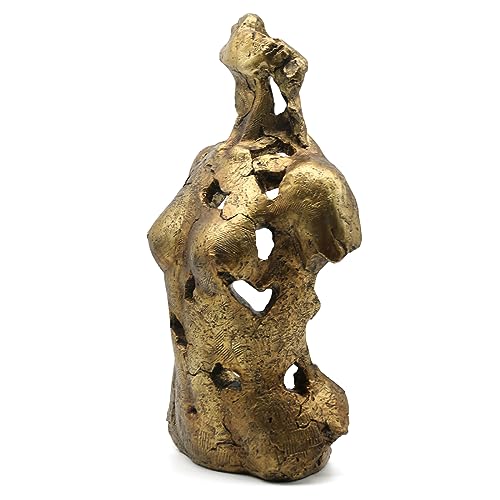 Lukitas Abstract Female Bust Statue and Sculpture, Lady Figurine Art Decor, Aesthetic Ornament for Office Living Room Bedroom, Golden, Resin 16" - color: Golden