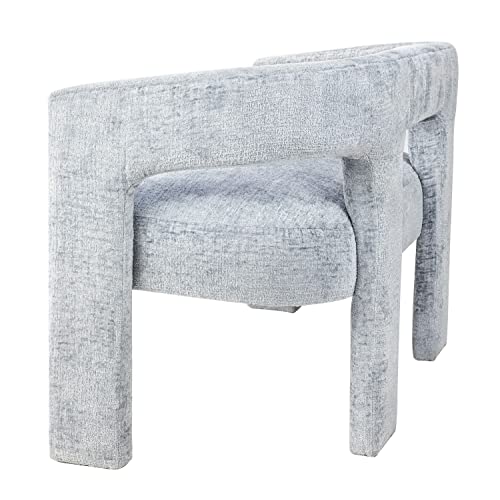 Jofran Gwen Modern Luxury Jacquard Fabric Upholstered Hallway Bedroom Sculpture Bench, 49" W X 22" D X 29.5" H, Blue - color: Blue