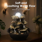 Spinning Orb Rock Cascading Tabletop Fountain, Zen Meditation Indoor Waterfall Feature with LED Light for Home Office Bedroom Relaxation - color: 8 3/10"