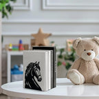Peacoblue Metal Bookends for Shelves, Modern Decorative Heavy Duty Study Book Support Stoppers for Office, Desk, Shelf, Room 5.3"x4.3"x7" Cast Iron Simple Tall Bookends, 1 Pair (Horse Head) - style: Horse Head