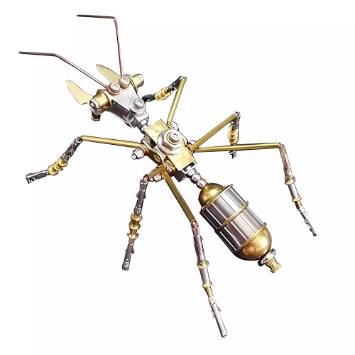3D Steampunk Mechanical Insect Puzzle Kit - DIY Metal Assembly Model for Adults, Unique Retro Brass Sculpture Craft for Home Office Decoration (Ant B) - style: Ant B