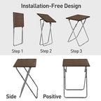 Garden 4 you Folding TV Tray Table on Bed & Sofa,TV Dinner Tray with Sturdy MDF,25In Portable Table with No Assembly Required （Walnut,2PC） - color: Walnut, size: 2pcs