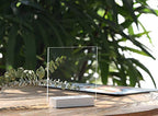 UNIQOOO 5 Pack 4" White Wood Stands for Wedding Acrylic Sign, Wood Table Number Holders for 1/8 Thick Acrylic Sheets | Wedding Display Stand, Card Holder for Bar Menu, Retail Sign, Party, Event - color: White Birch 5 pack