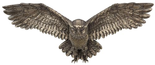 Veronese Design 21 5/8 Inch Steampunk Owl Open Wings Cold Cast Resin Bronze Finish Animal Wall Sculpture Plaque