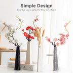 7 Inch Frosted White Ceramic Tapered Tabletop Vase Modern Minimalist Vase for Home Office Decor