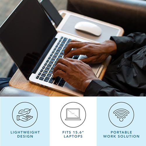 LAPGEAR Home Office Lap Desk with Device Ledge, Mouse Pad, and Phone Holder - Oak Woodgrain - Fits up to 15.6 Inch Laptops - Style No. 91589 - color: Oak Woodgrain, size: Home Office