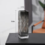 Modern Minimalist Glass Square vase, Crystal Glass vase, vase, Dry vase (Grey) - color: Gray