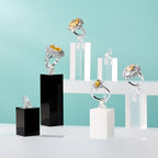 Acrylic Jewelry Ring Display Stand 4 Piece Acrylic Jewelry Ring Display Stand Showcase(White) - color: White