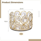 30 PCS Metal Crystal Tealight Candle Holders, Golden Iron Candle Stand with Clear Plastic Crystal, Elegant Table Centerpiece Decor for Weddings Dining Events Parties Celebrations