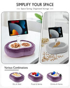 Miledi Tablet Pillow Stand, Compatible with 4.7"-12.9" Kindle, iPad, Phone/Tablet, 360° Rotating Phone Holder for Bed, Detachable Bowl, Reading and Relaxation on Bed (Purple) - color: Purple