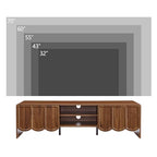 Modern 63" TV Stand, Wood Entertainment Center with Sliding Doors, Media Console for TVs Up to 70", TV Stand for Living Room, Walnut - color: Walnut
