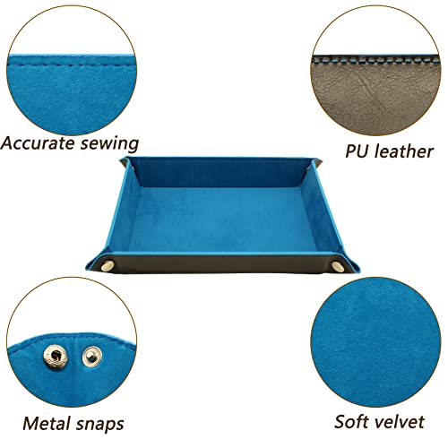 Valet Organizer - Catchall Tray for Jewelry, Wallets, Watches, Keys, Coins, Phones, Glasses - Perfect for Nightstand, Desk, Entryway - color: Blue