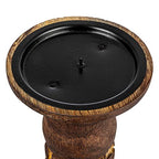 Bloomingville Carved Wood Candle Holder, Natural