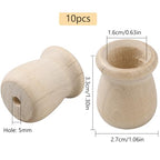 GORGECRAFT 1.3 Inch 10pcs Unfinished Wood Candle Cups Blank Candle Holders Wooden Candlesticks 0.2 Inch Hole Classics Flower Container for Hand Painting Crafts Home Wedding Decorations - size: 1.3x0.63inch,0.2inch