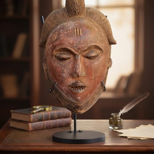 1 Pcs Mask Display Stand U Style Metal African Tribal Mask Holder Tall Adjustable with Detachable Base for Sculptures Artifacts Egyptian Roman Greek Pre Columbian Collectible (12 Inch Height) - size: 12 Inch Height