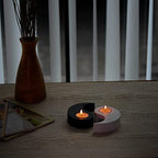 AeraVida Yin Yang Mango Tree Wood Tealight Candle Holders Set of 2 | Handmade Black and White Decorative Candle Holder for Meditation, Home Decor, Wellness, and Spiritual Ambience | 5-Inch Pair