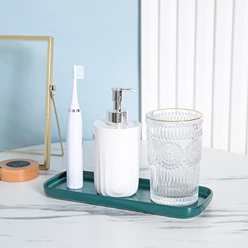 Ceramic Bathroom Tray,Kitchen Sink Organizer Tray,Cosmetics Holder (Blackish Green) - color: Blackish Green