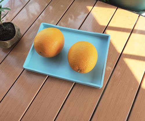 Small Blue Mini Serving Tray (8.5 x 6.3 inch) for Serving Accessory, Spa, Coffee, Drinks, Wine, Tea, Bar, Party, Seasoning, Perfume or Display Use. - color: Blue-1 Tray, size: 8.5" x 6.3" x 0.8"