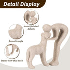 Human and Dog Hugging Sculpture Decor - Forever Loved Pet Memorial Statue Gifts, Decorative Figurine for Home, Shelf, Desk & Office (Sandstone)