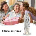 VChymm Virgin Mary Statue 31.49 Inch Religious Garden Statue Solar Mary Statue Outdoor Yard Patio Deck Home Entryway Hallway Sculpture - color: White