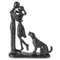 Sziqiqi Anniversary Iron Gifts for Her - Couple Love Sculpture Anniversary Iron Gift for Couple Girlfriend Wife Him Black Statue Metal Figurines for Home Decor Wedding Christmas Birthday Gifts - style: Couple & Dog