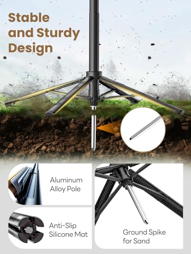 USKEYVISION Auto Face Tracking Tripod for iPhone 360°Rotation,Selfie Stick for Android w/Remote&Ground Spike,68” Phone Tripod Stand that Follows Your Movement for Video Recording,Vlogging(R01) - size: R01(with ground spike)