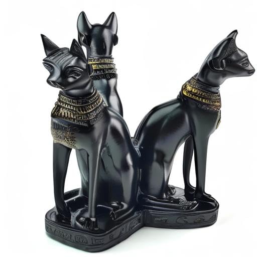 Large Bast Bastet Cats Crystal Ball Holder Sphere Display, Natural Healing Feng Shui Glass Ball Holder Base Statue Decoration for 80mm-150mm Sphere - style: Large Bast Cat