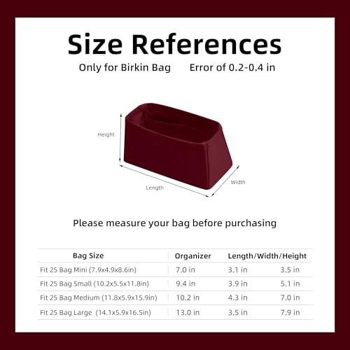 DGAZ Silk Purse Organizer Insert Fits Chanel 25 Handbags，Silky Smooth Bag Organizers，Luxury Handbag & Tote Shaper(Rouge H,Small) - color: Rouge H, size: Small