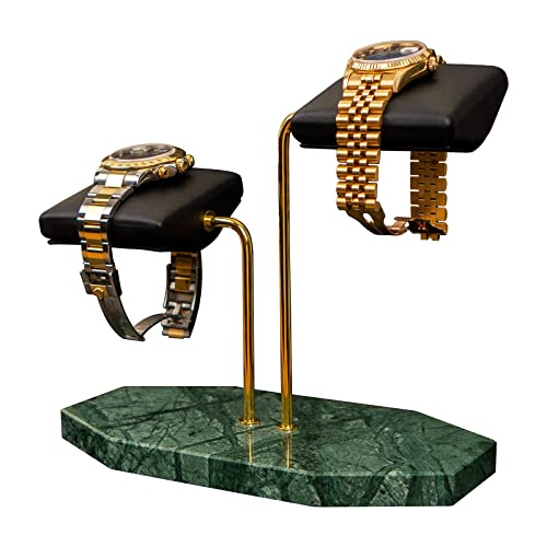 LYS&LYX Watch stand watch display stand watch holder watch Handcrafted watch holder (2-green/glod/black) - color: green/glod/black