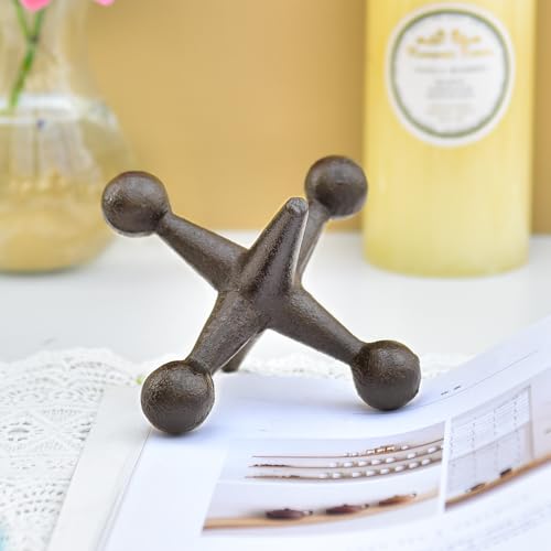 Sungmor Cast Iron Decorative Jack Statue, Home Office Accent Figurine, Antique Brown Jack Sculpture for Bookcase or Table Decoration, Creative Bookends, Paperweight, Door Stop - color: Jack Statue